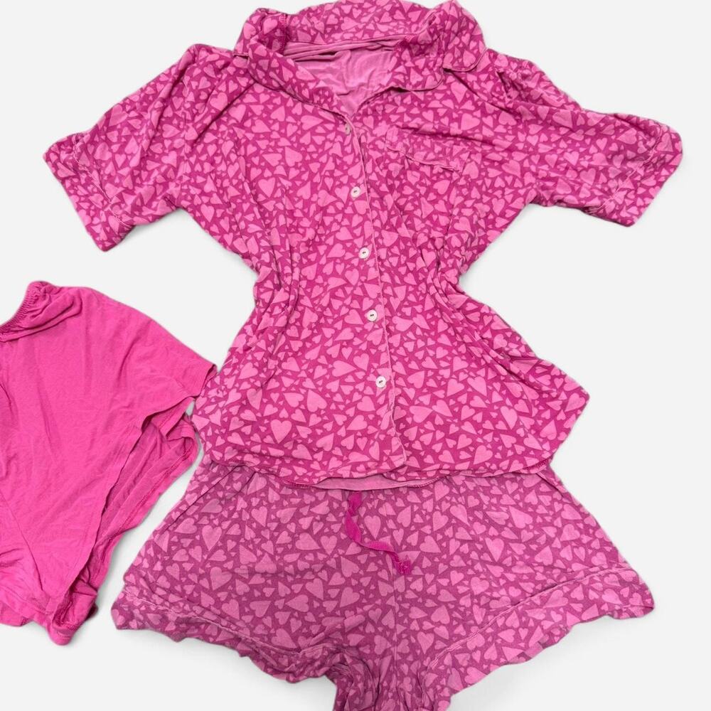 Pink victorias secret heart pajama set